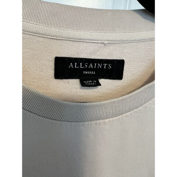 AllSaints Mens Negotum Crew 100% Cotton Long Sleeve Tan/Taupe Sz S Small - Picture 4 of 8